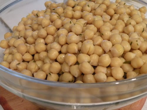 Cooked, Herbed Chickpeas