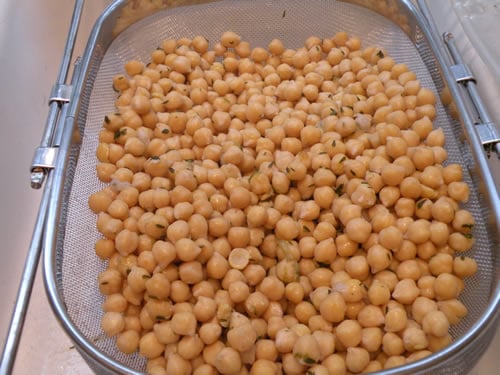 Draining Chickpeas