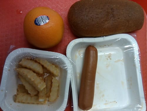 School Lunch: Hot Dog and Fries