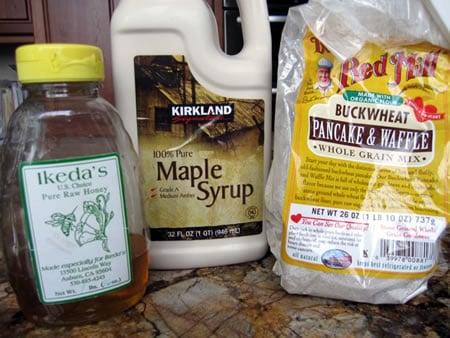 Pancake Mix, Maple Syrup, and Honey