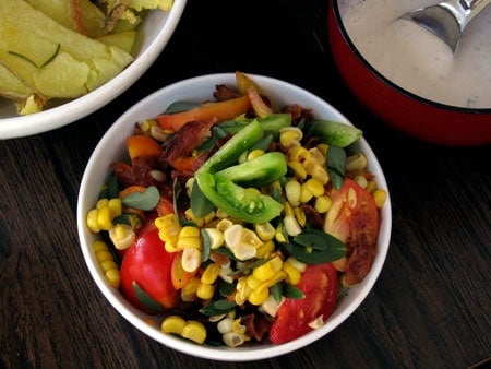 Purslane Tomato Corn Salad