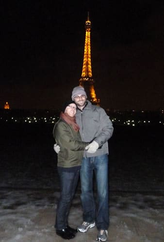 In front of the Eiffel Tower