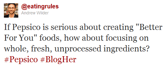 If Pepsico is serious about creating "Better For You" foods, how about focusing on whole, fresh, unprocessed ingredients?