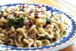 Fusilli Pasta with Bacon and Swiss Chard