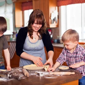 Aimee Wimbush-Bourque, cooking with her kids