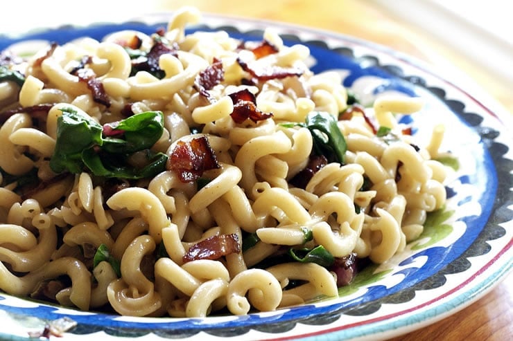 Fusilli Pasta with Chard and Bacon