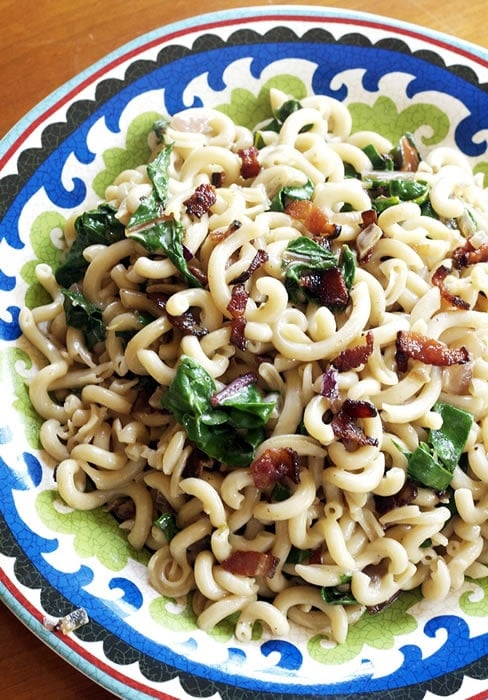 Fusilli Pasta with Chard and Bacon