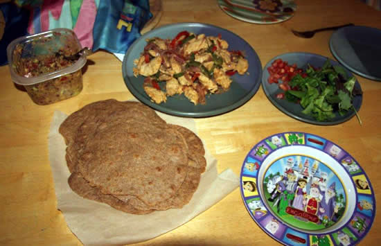 Homemade Chicken Fajitas with Whole Wheat Tortillas