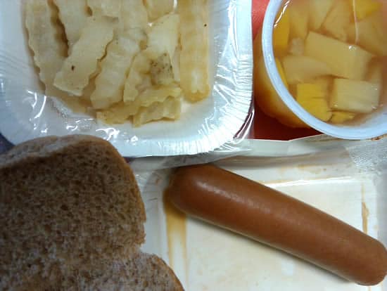 School Lunch: Hot Dog and French Fries
