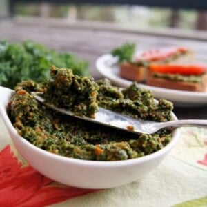 Kale Pesto with Pecans and Roasted Red Peppers