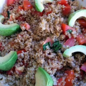 Quinoa with Tomatoes, Basil, and Avocado