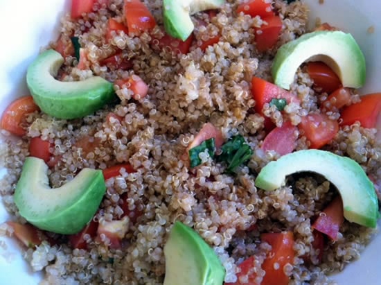 The Inconvenient Vegan makes Quinoa with Tomatoes and Basil