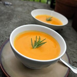 Velvety Chilled Carrot Rosemary Soup