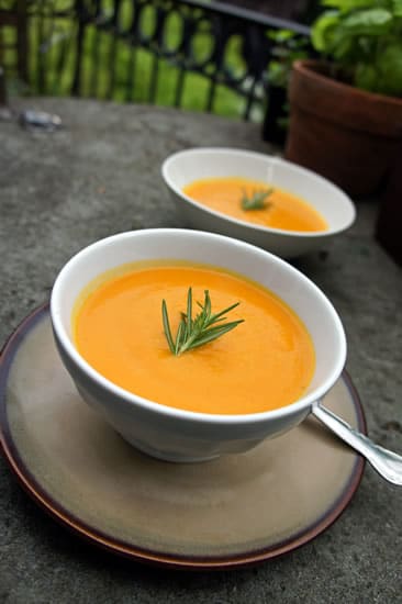 Velvety Chilled Carrot and Rosemary Soup