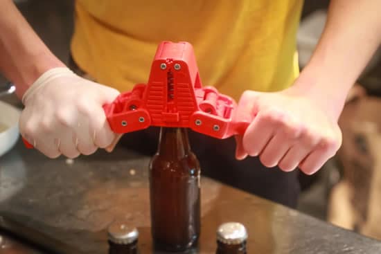 Capping the Kombucha Bottles