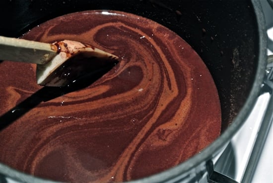 Homemade Chocolate Stirring