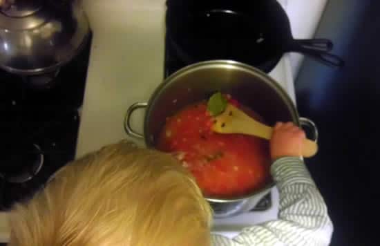 Kids helping in the kitchen