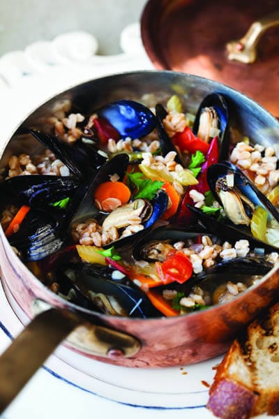 Mediterranean Mussels with Farro