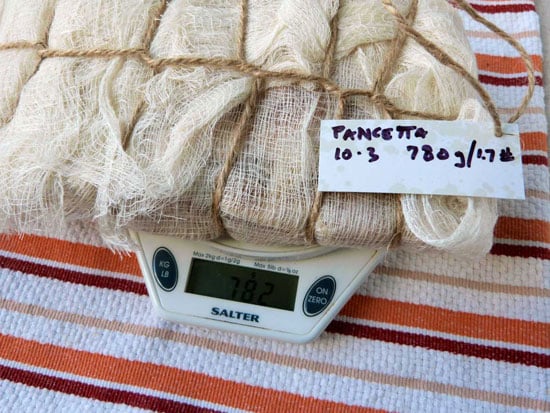 weigh pancetta