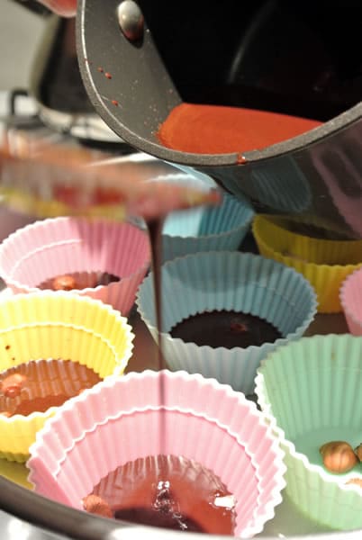 Pouring Homemade Chocolate