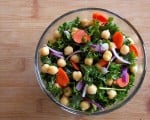 Raw Kale & Garbanzo Salad with Spicy Citrus Vinaigrette