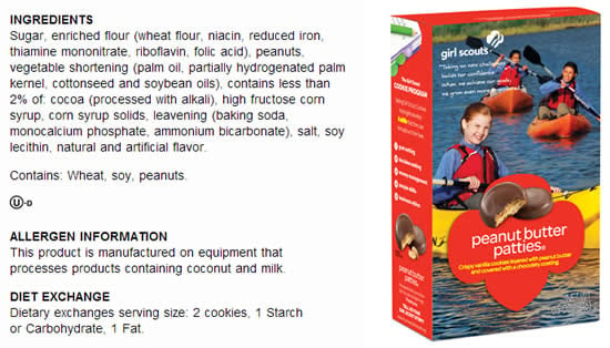 Girl Scout Cookies Ingredients List