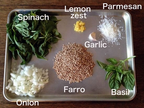 Farrow with Spinach, Basil, Lemon, and Pine Nuts