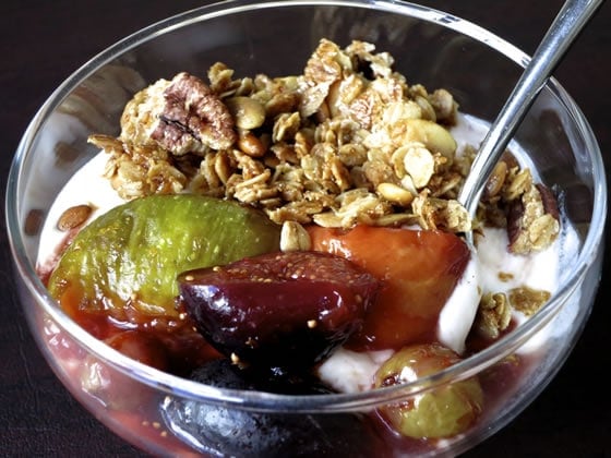 Roasted Fruit with Pomegranate Molasses Parfait