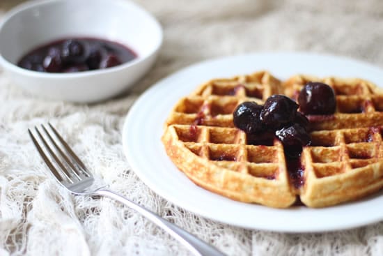 Sorghum, Honey, and Cornmeal Waffles with Two-Ingredient Syrup