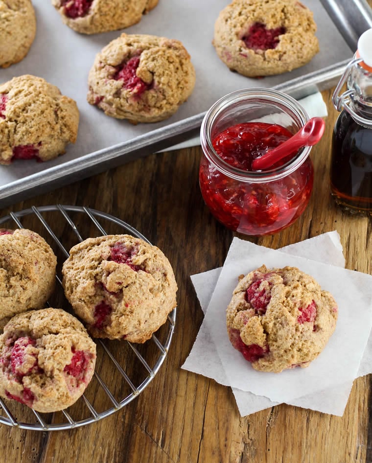 Vegan Raspberry Spelt Scones