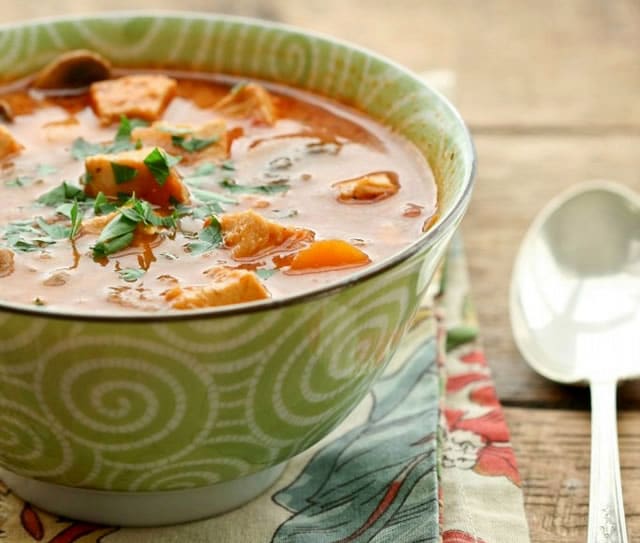 Creamy Chicken, Tomato, and Vegetable Soup