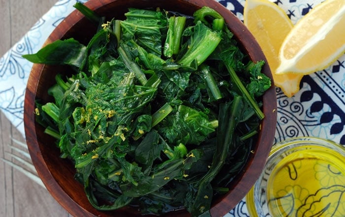 Bitter Dandelion Greens with Lemon and Olive Oil