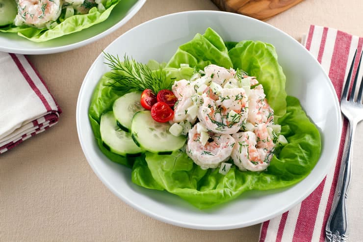 Shrimp Salad with Cucumber, Dill, and Lactose-Free Cream Cheese