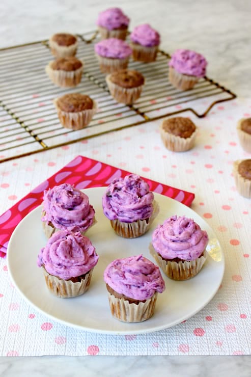 Mini Purple Sweet Potato Cupcakes