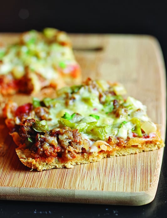 Biscuit Pizza with Sausage and Peppers