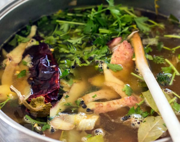 Simmering Vegetables for Homemade Vegetable Broth