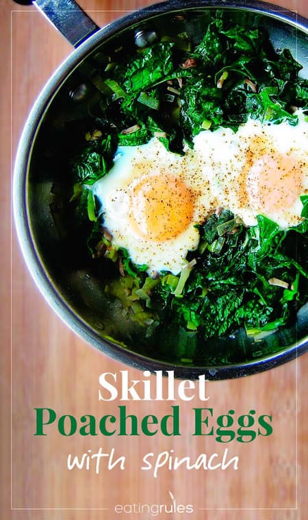 Skillet Poached Eggs with Spinach