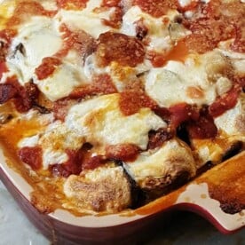 Low-carb eggplant parmesan casserole