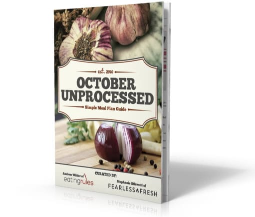 3D Rendering of The October Unprocessed Simple Meal Plan Guide