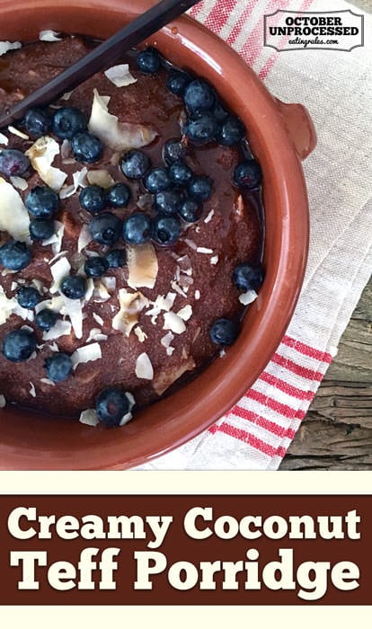 creamy coconut teff porridge