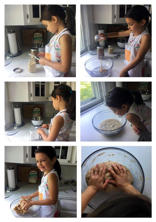 kids making pizza dough