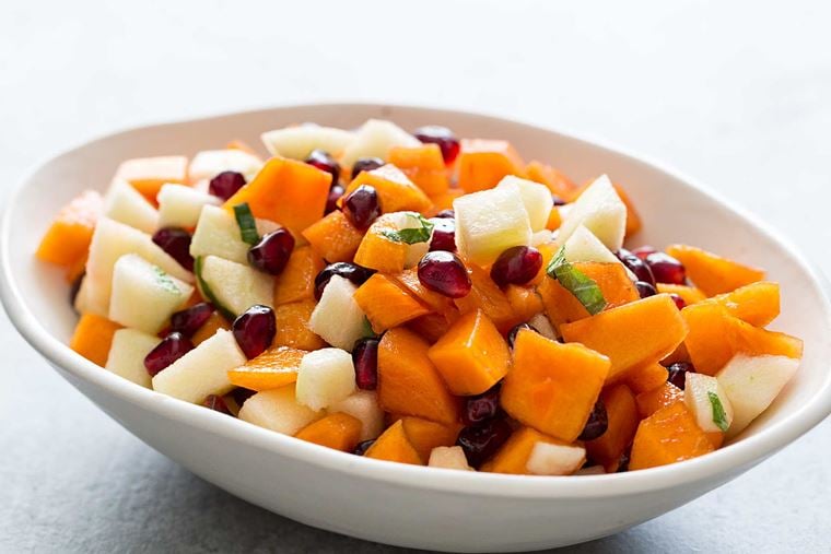 Persimmon Pomegranate Fruit Salad