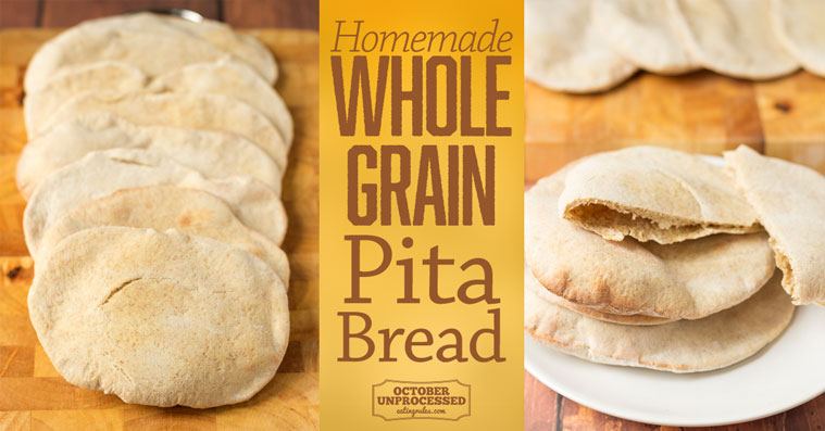 homemade wholegrain pita bread