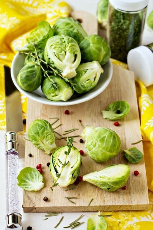 Shredded Brussels Sprouts with Persimmons Apricots and Walnuts